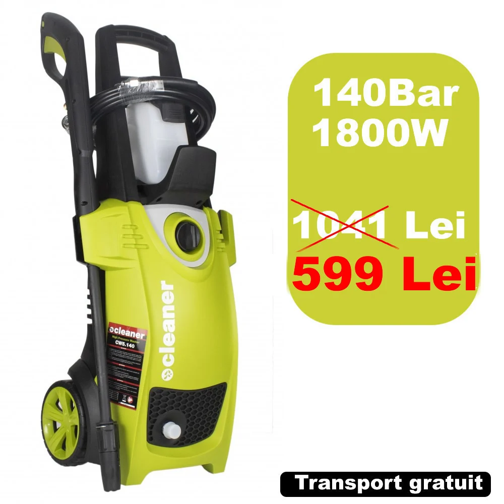 Aparate de spalat cu presiune - Aparat de spalat cu jet cu presiune 1800W, 140bari, Cleaner CW5140, Profesional