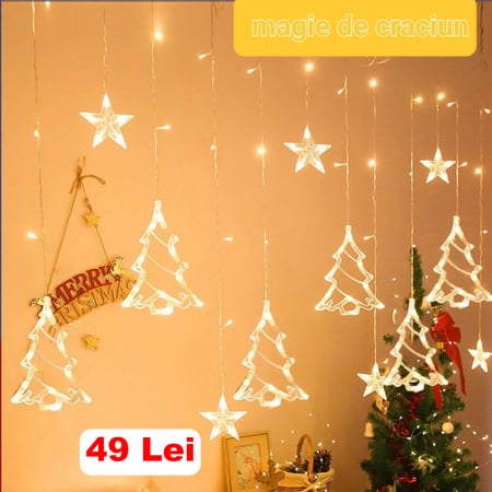 Craciun - Instalatie brazi Craciun lumina calda