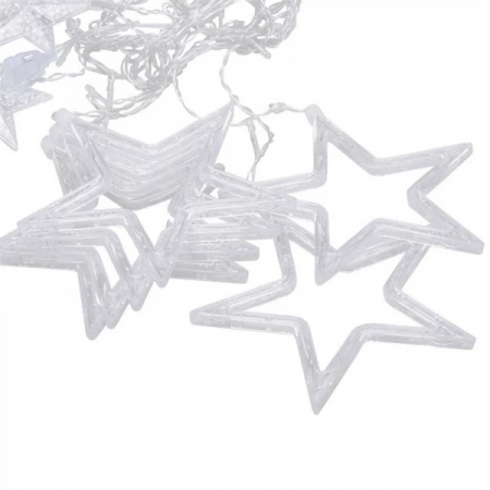 Instalatie Craciun, perdea, stele, lumina calda 3 m [8]