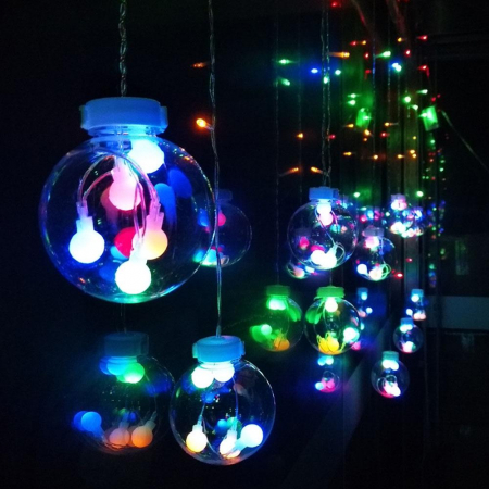 Craciun - Instalatie globuri cu leduri multicolore 3 m