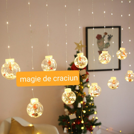 Instalatie globuri Mos Craciun lumina calda [1]