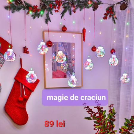 Instalatie globuri Mos Craciun multicolor [0]