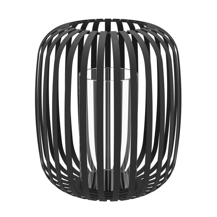 Veioze - Veioza (Suport pentru lumânări tip pastila) EGLO Romazzina 422777  H 230mm x Ø198mm metal negru sticla transparenta IP20
