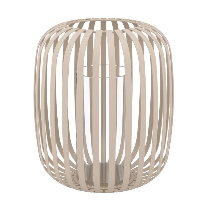 Veioze - Veioza (Suport pentru lumânări tip pastila) EGLO Romazzina 422778  H 230mm x Ø198mm metal sandy sticla transparenta IP20