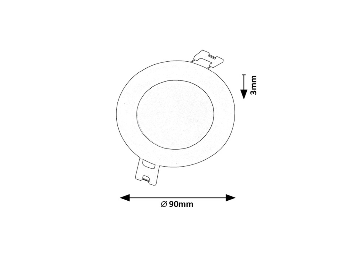 Spot incastrat slim fix Rabalux Shaun2 LED 3W 220lm 4000 plastic black stil minimal 230V, 50Hz IP20 71240 [5]