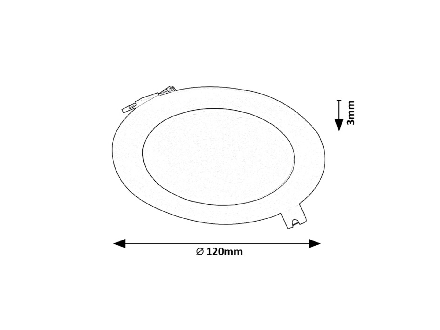 Spot incastrat slim fix Rabalux Shaun2 LED 6W 420lm 4000 plastic black stil minimal 230V, 50Hz IP20 71241 [7]