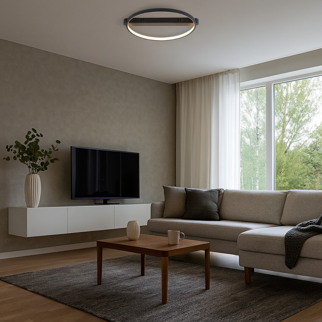 Plafoniera Rabalux Beliza LED 45W 3200lm 3000K metal silicon negru alb IP20 [9]