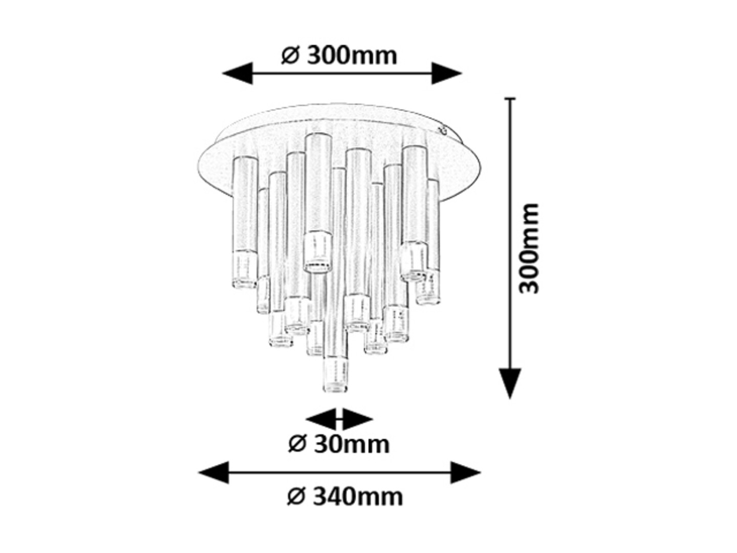 Plafoniera Rabalux Ramira G9 13x MAX 5 metal acril negru IP20 [5]