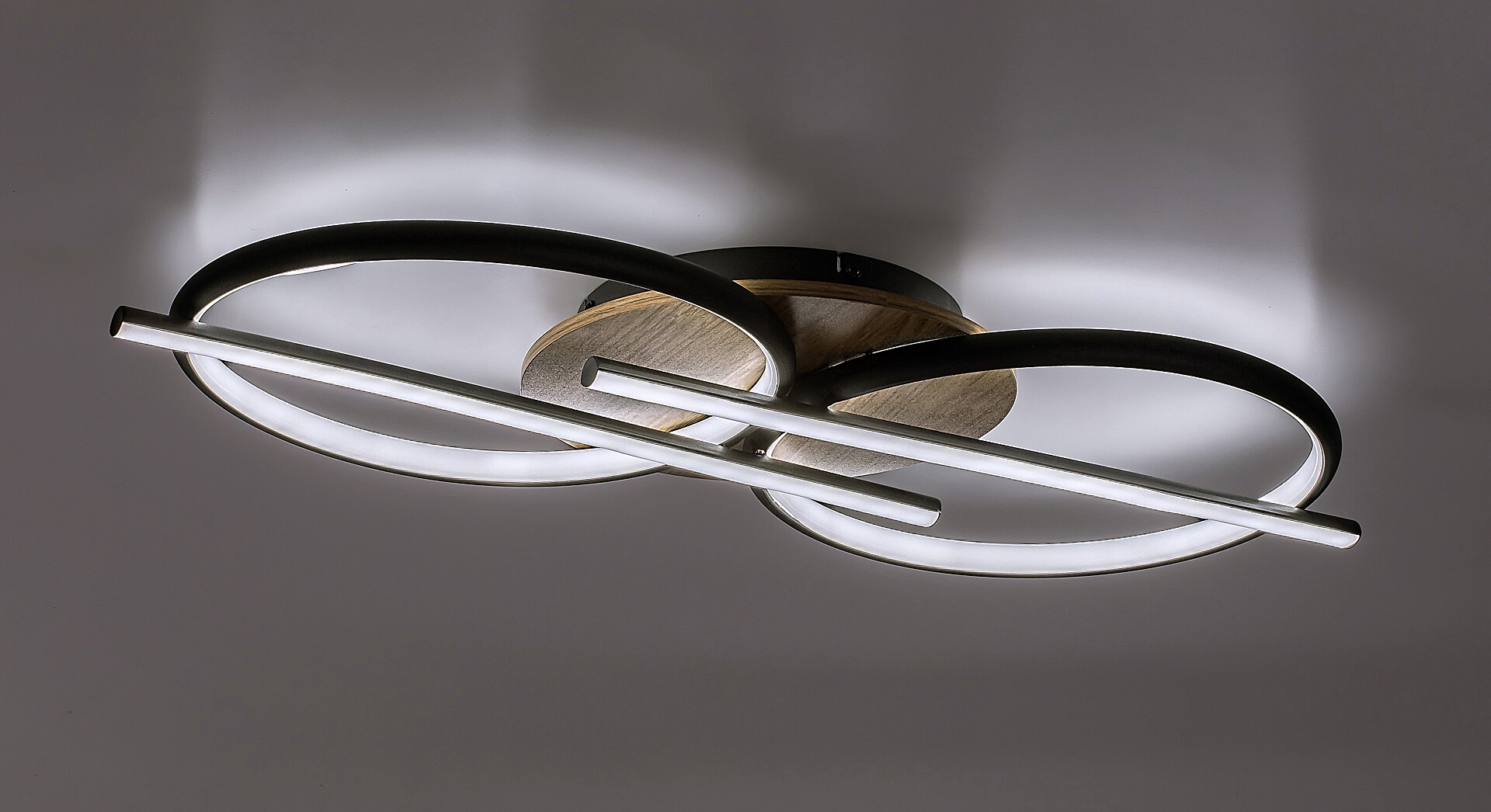 Plafoniera Rabalux Arash LED 40W 2200lm 3000, 4000, 6500 metal/ lemn black stil modern 230V, 50Hz IP20 71403 [4]