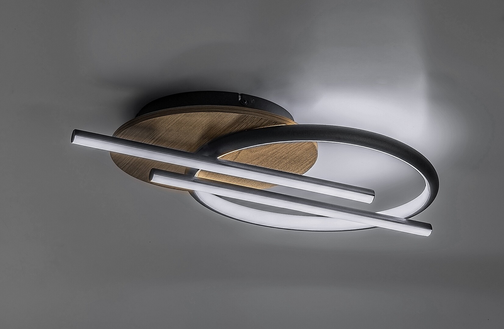 Plafoniera Rabalux Arash LED 40W 2200lm 3000, 4000, 6500 metal/ lemn black stil modern 230V, 50Hz IP20 71404 [4]