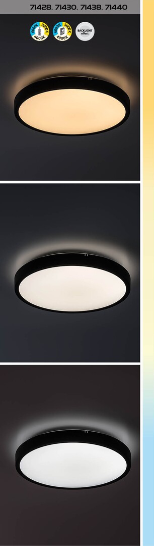 Plafoniera baie Rabalux Alenzo LED 24W 1500lm 3000-6000 plastic black stil tehnic 230V, 50Hz IP44 71438 [6]