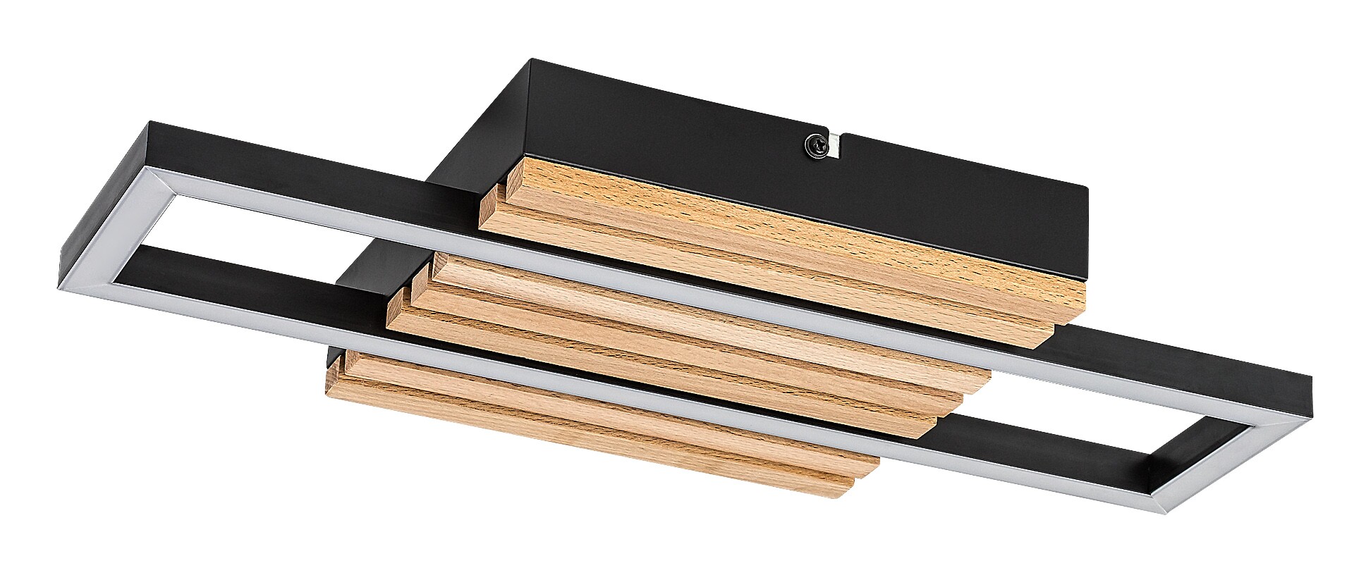 Plafoniera Rabalux Noxelle LED 12W 670lm 3000, 4500, 6000 metal/ lemn mat black wood stil scandinav 230V, 50Hz IP20 71455 [1]