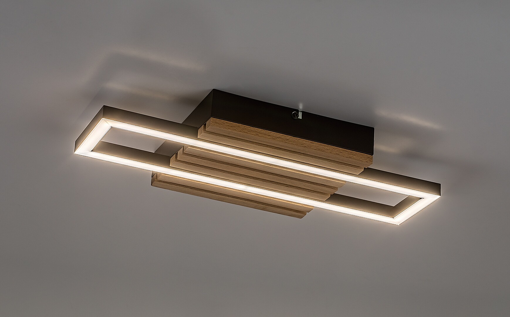 Plafoniera Rabalux Noxelle LED 12W 670lm 3000, 4500, 6000 metal/ lemn mat black wood stil scandinav 230V, 50Hz IP20 71455 [2]
