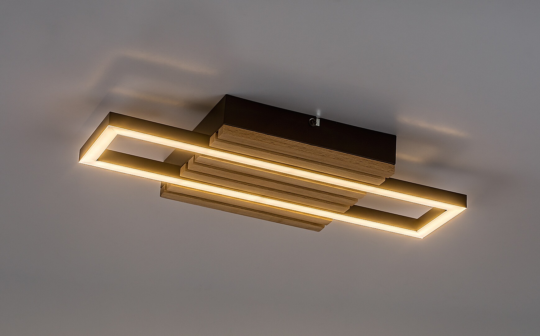 Plafoniera Rabalux Noxelle LED 12W 670lm 3000, 4500, 6000 metal/ lemn mat black wood stil scandinav 230V, 50Hz IP20 71455 [3]