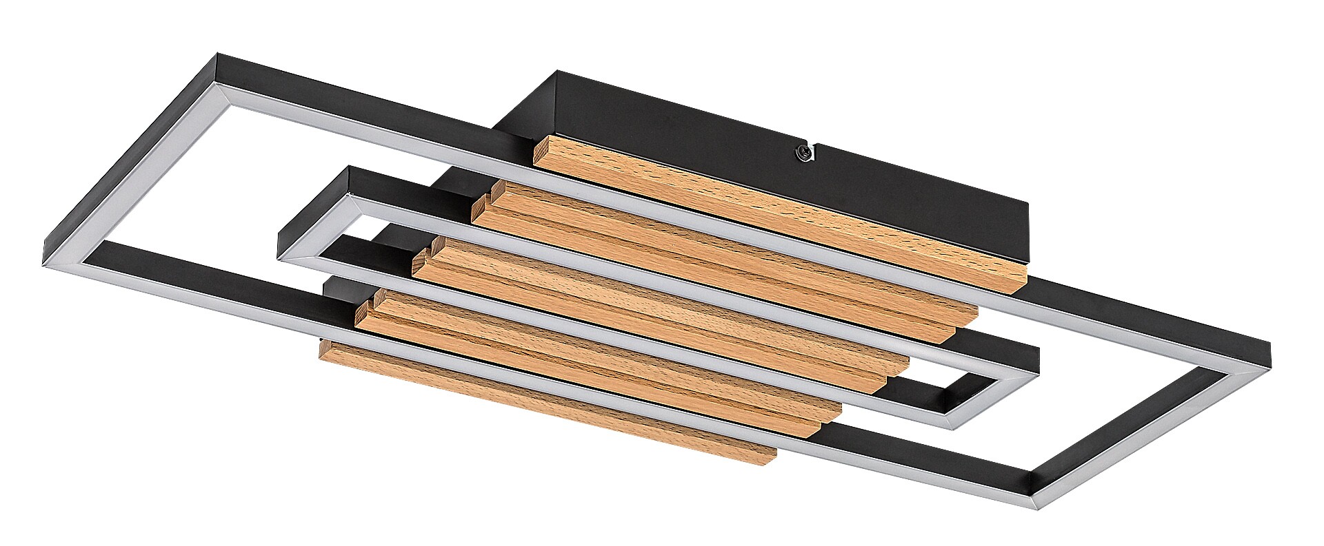 Plafoniera Rabalux Noxelle LED 28W 1580lm 3000, 4500, 6000 metal/ lemn mat black wood stil scandinav 230V, 50Hz IP20 71456 [1]
