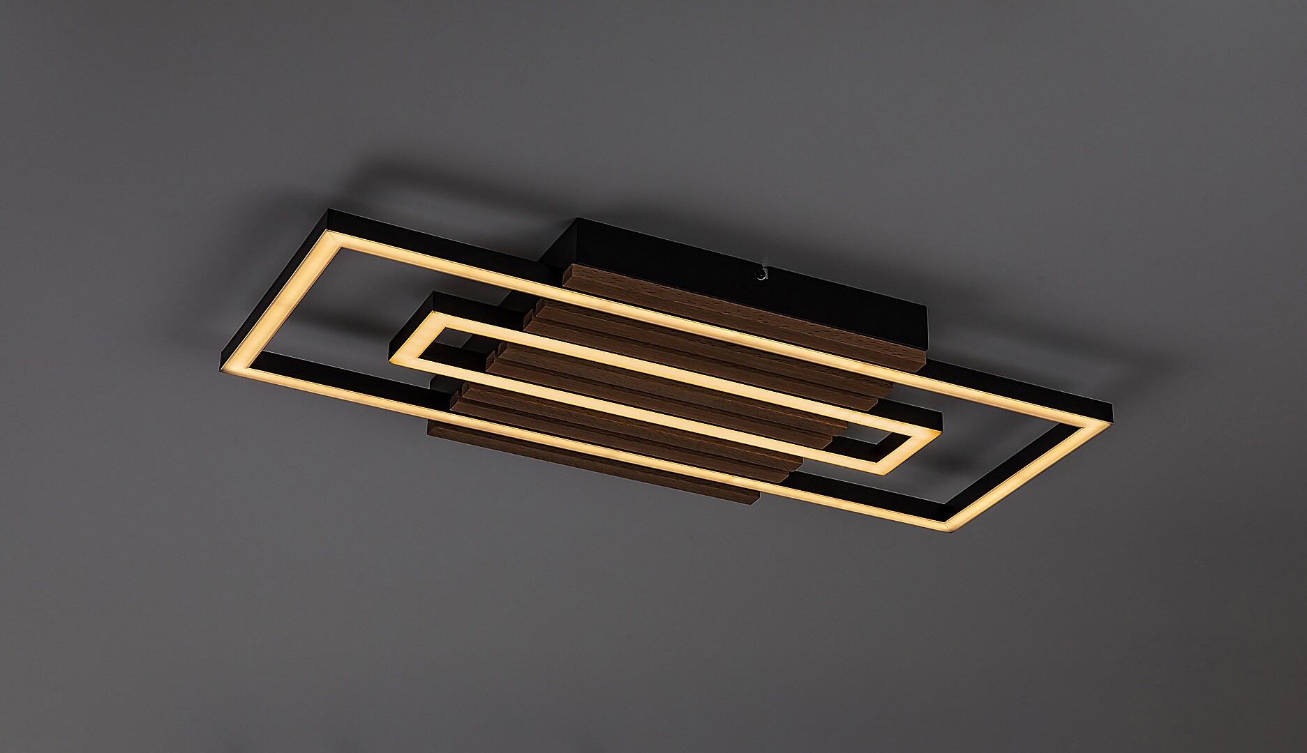 Plafoniera Rabalux Noxelle LED 28W 1580lm 3000, 4500, 6000 metal/ lemn mat black wood stil scandinav 230V, 50Hz IP20 71456 [2]