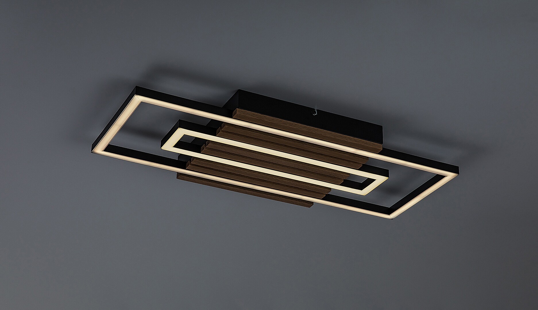 Plafoniera Rabalux Noxelle LED 28W 1580lm 3000, 4500, 6000 metal/ lemn mat black wood stil scandinav 230V, 50Hz IP20 71456 [3]