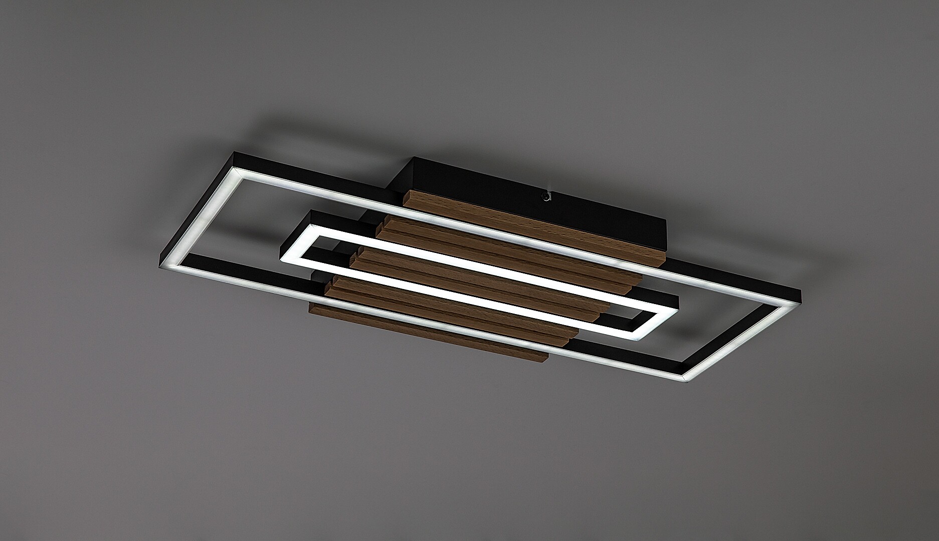 Plafoniera Rabalux Noxelle LED 28W 1580lm 3000, 4500, 6000 metal/ lemn mat black wood stil scandinav 230V, 50Hz IP20 71456 [4]