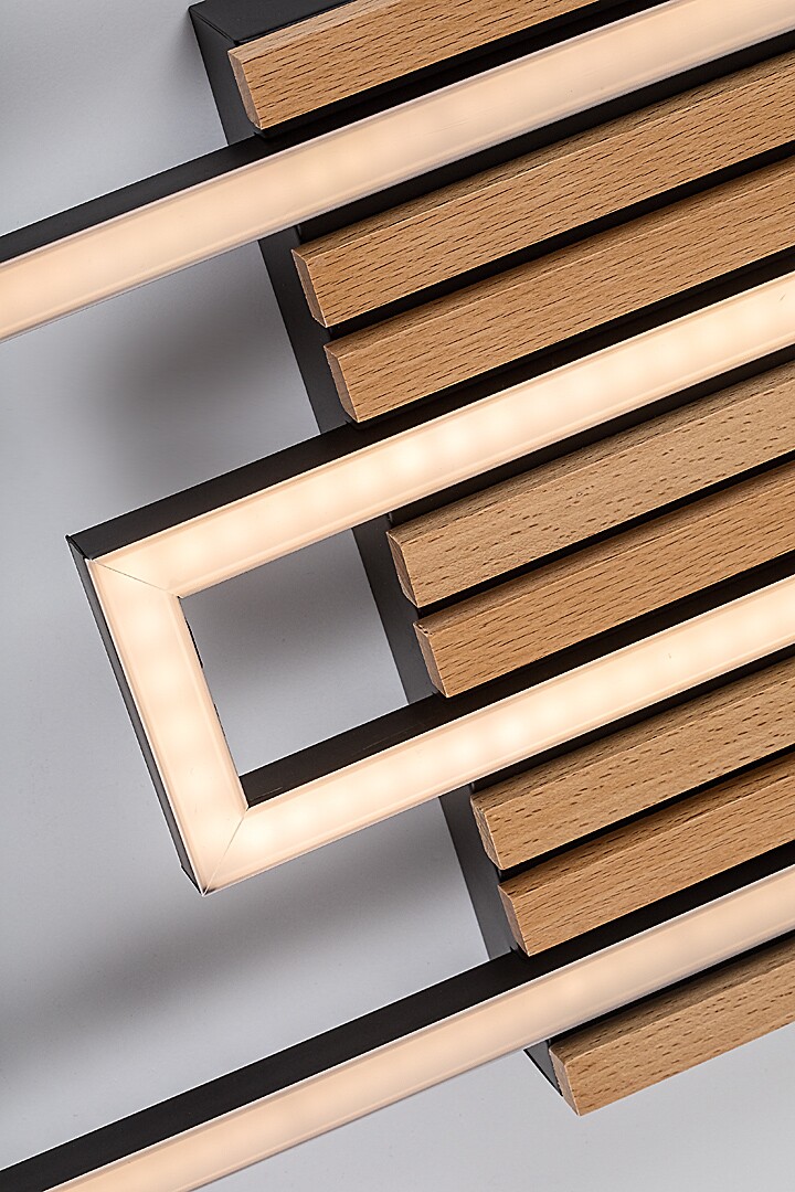Plafoniera Rabalux Noxelle LED 28W 1580lm 3000, 4500, 6000 metal/ lemn mat black wood stil scandinav 230V, 50Hz IP20 71456 [6]