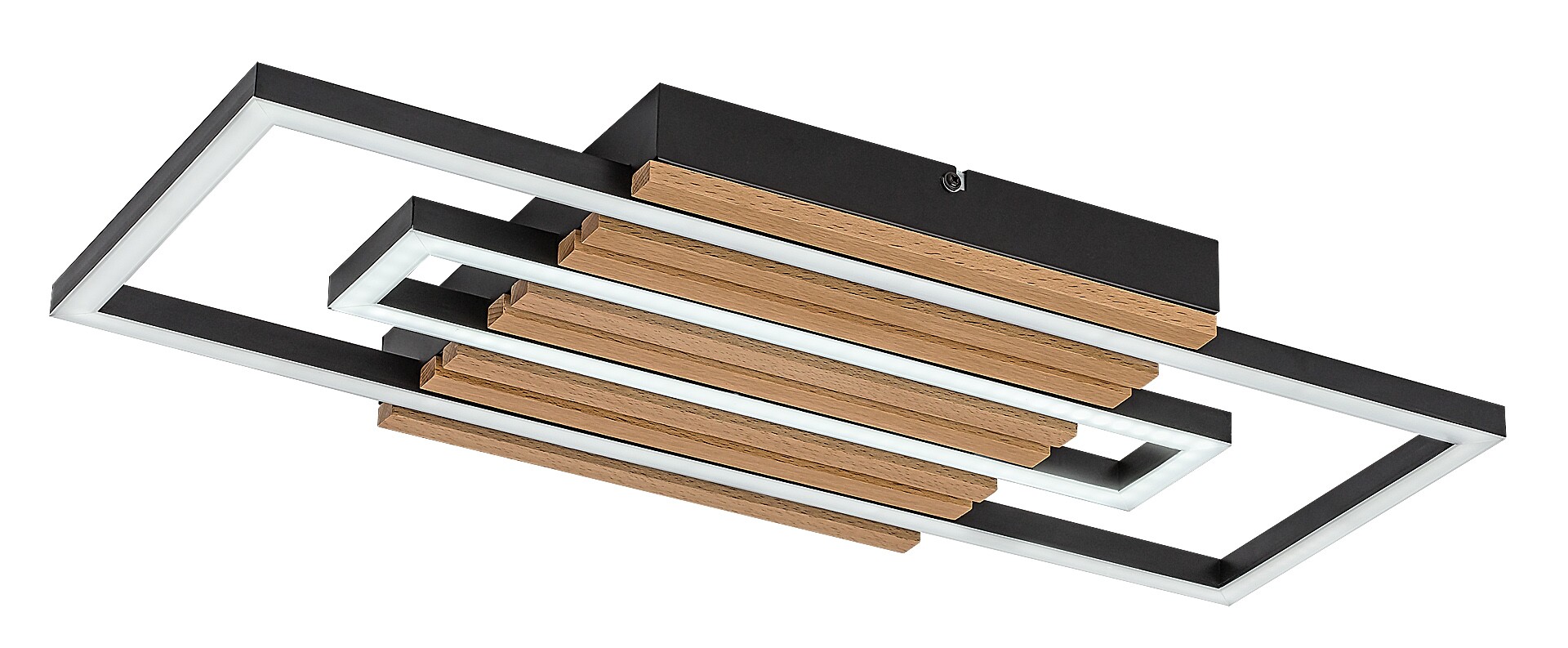 ILUMINAT - Plafoniera Rabalux Noxelle LED 28W 1580lm 3000, 4500, 6000 metal/ lemn mat black wood stil scandinav 230V, 50Hz IP20 71456