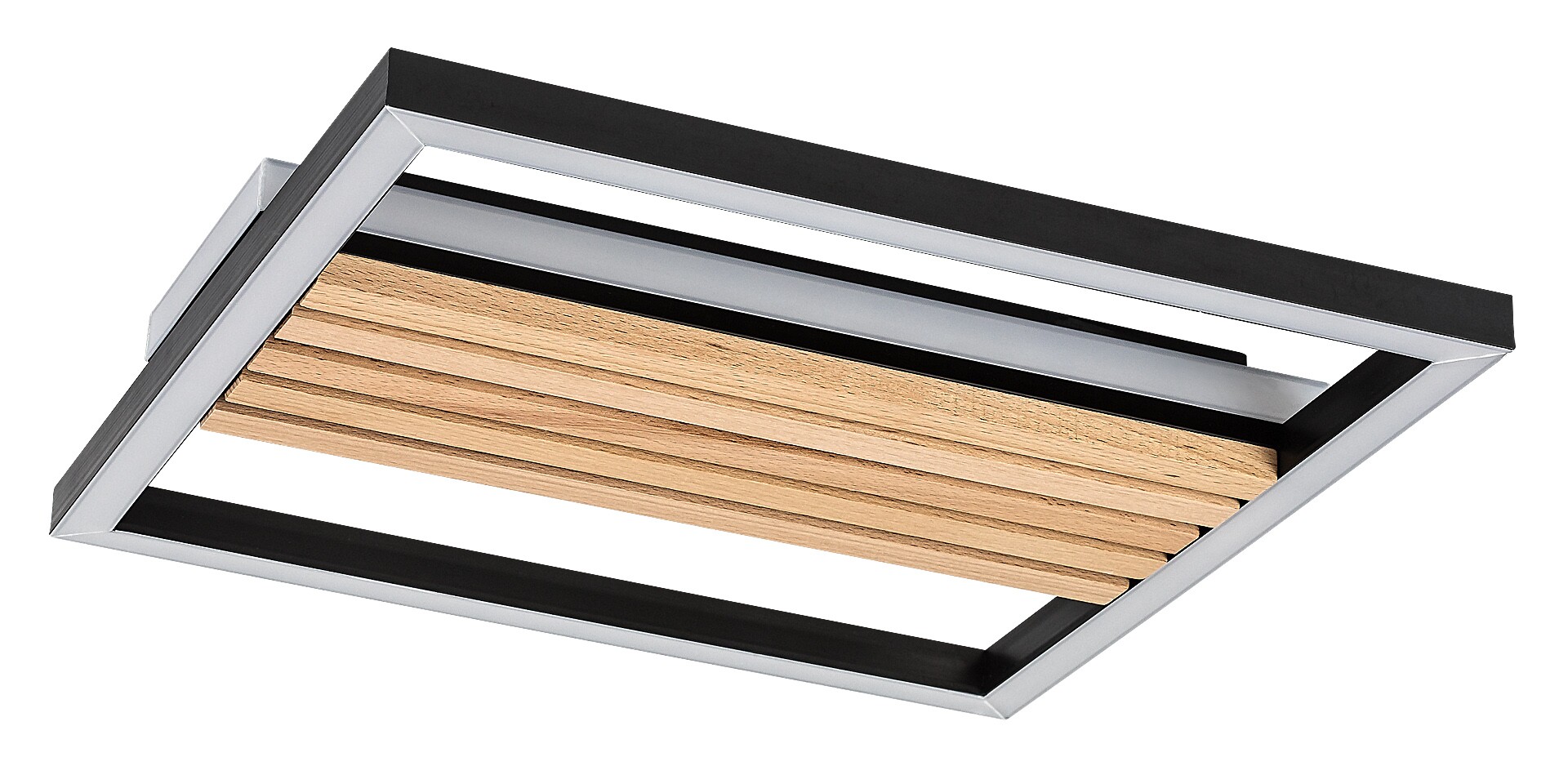 Plafoniera Rabalux Noxelle LED 26W 1360lm 3000, 4500, 6000 metal/ lemn mat black wood stil scandinav 230V, 50Hz IP20 71457 [1]