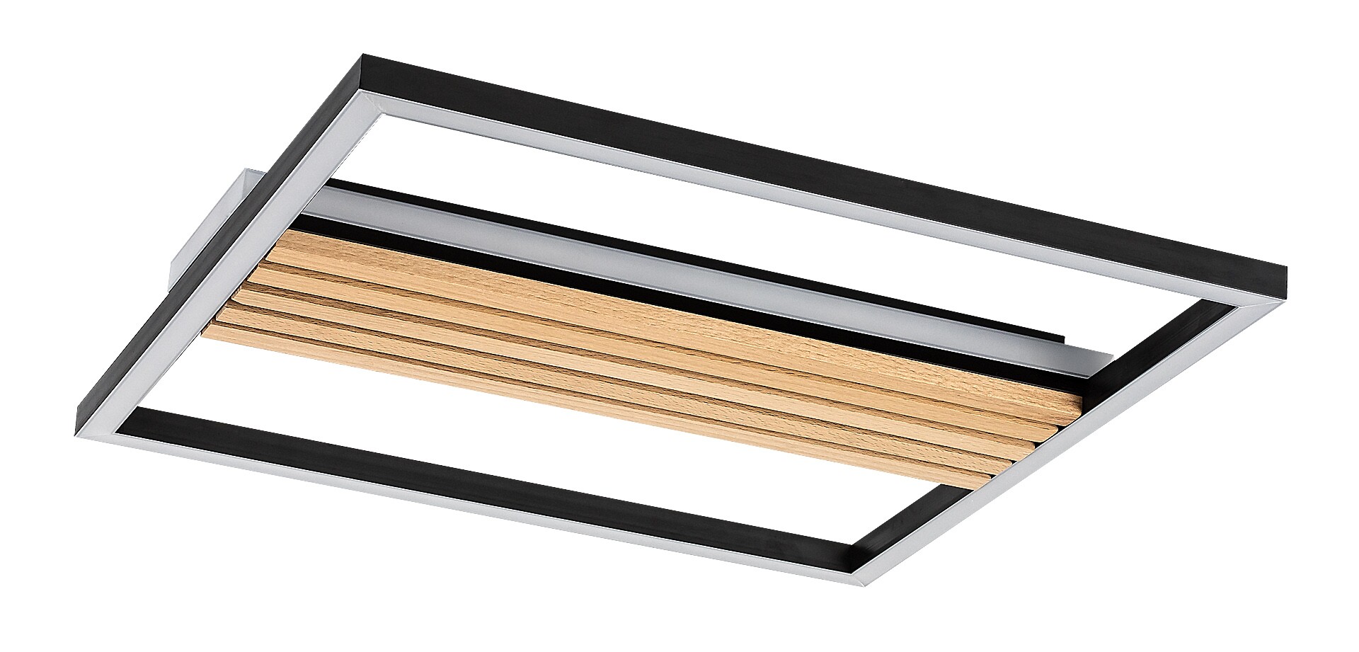 Plafoniera Rabalux Noxelle LED 30W 1800lm 3000, 4500, 6000 metal/ lemn mat black wood stil scandinav 230V, 50Hz IP20 71458 [1]