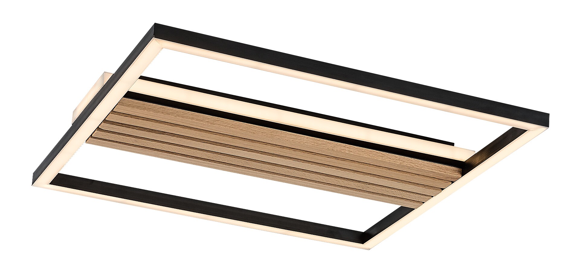 ILUMINAT - Plafoniera Rabalux Noxelle LED 30W 1800lm 3000, 4500, 6000 metal/ lemn mat black wood stil scandinav 230V, 50Hz IP20 71458