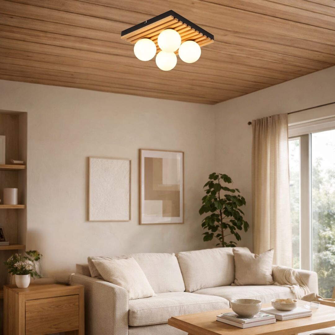 Plafoniera Rabalux Noxelle G9 G9 4x MAX 5W   lemn mat black wood stil scandinav 230V, 50Hz IP20 71462 [6]