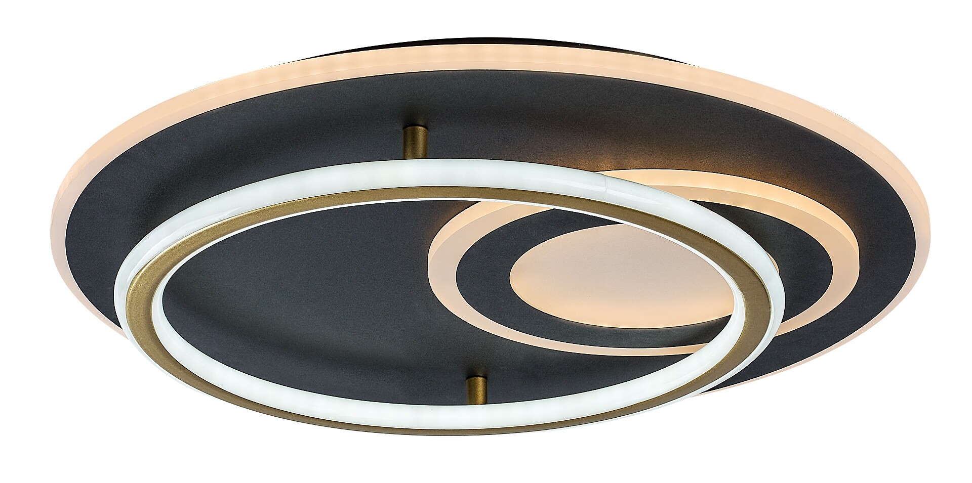 ILUMINAT - Plafoniera Rabalux Brantiel LED 60W 3000lm 3000-6000 metal/ acril black gold stil modern 230V, 50Hz IP20 71466