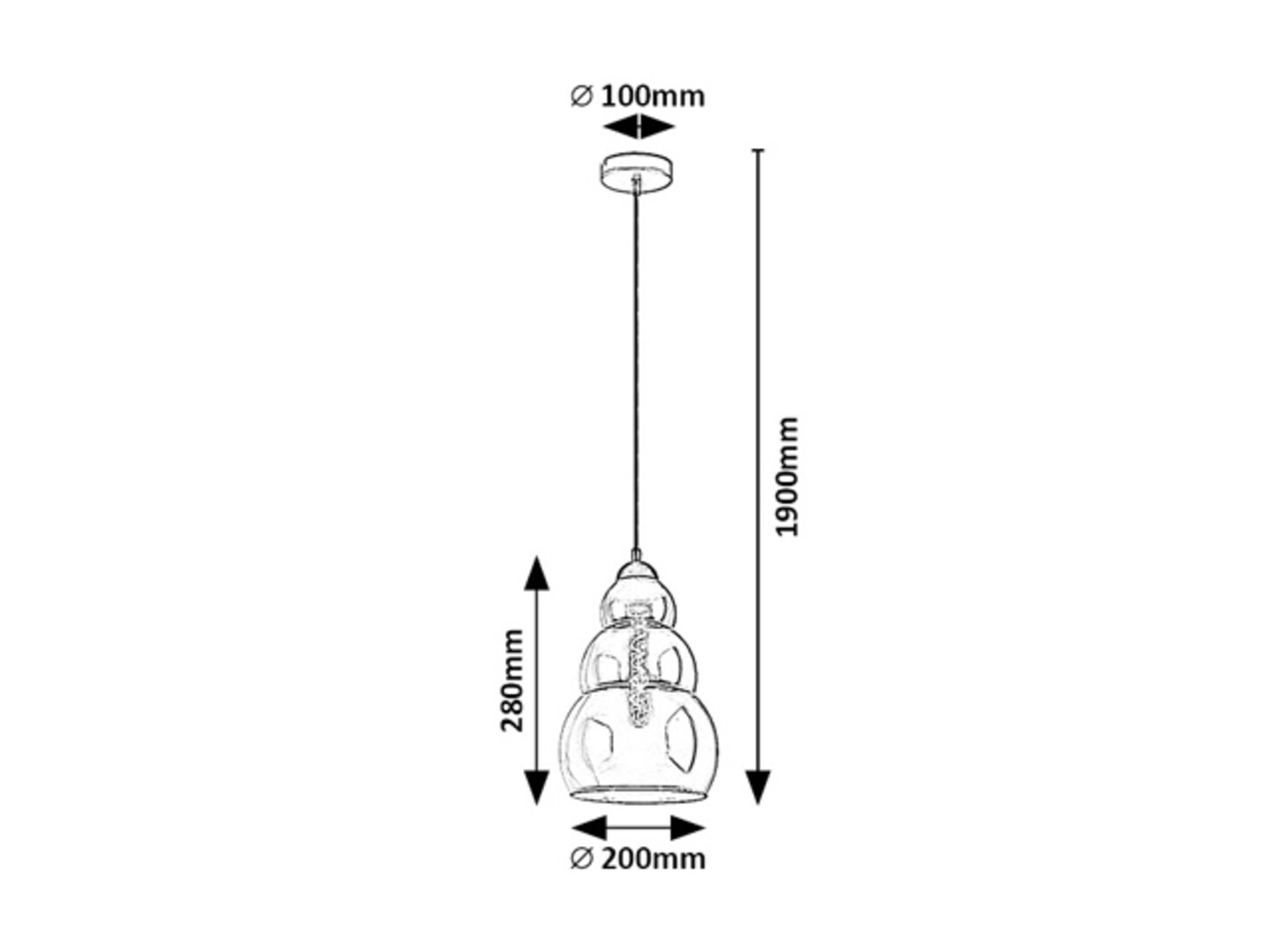 Pendul Rabalux Salvatore E27 E27 1x MAX 40W   metal black stil modern 230V, 50Hz IP20 72211 [4]