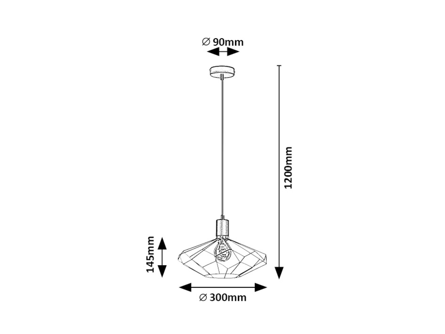 Pendul Rabalux Fran E27 E27 1x MAX 40W   metal mat black stil vintage 230V, 50Hz IP20 72241 [5]
