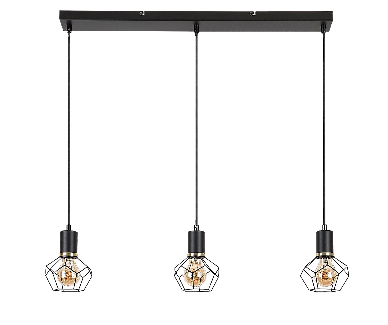 Lustra Rabalux Fran E27 E27 3x MAX 40W   metal mat black stil vintage 230V, 50Hz IP20 72242 [1]