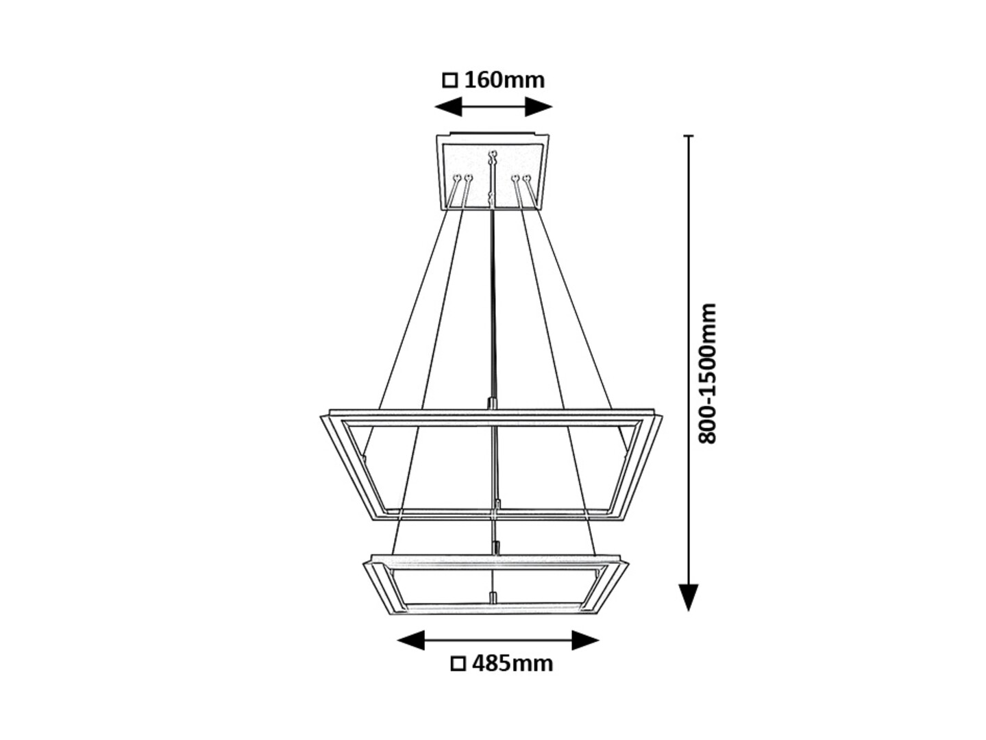 Lustra Rabalux Sidona LED 48W 2450lm 3000 metal black stil modern 230V, 50Hz IP20 72243 [4]