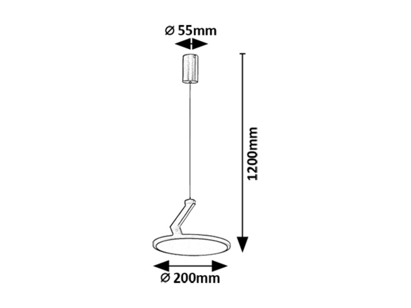 Pendul Rabalux Ovidia LED 20W 1300lm 3000 metal black stil tehnic 230V, 50Hz IP20 72327 [5]