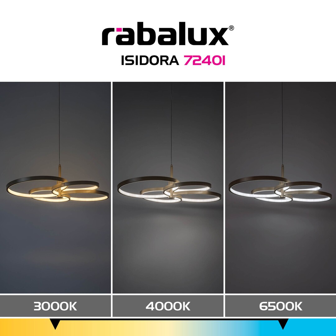 Lustra Rabalux Isidora LED 70W 5600lm 3000-6500 metal gray beige stil modern 230V, 50Hz IP20 72401 [7]