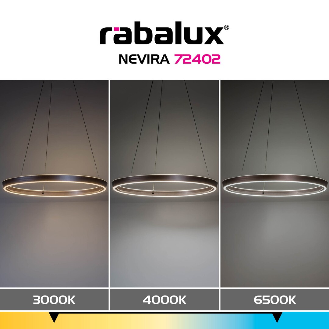 Lustra Rabalux Nevira LED 36W 2520lm 3000-6500 metal coffee brown stil modern 230V, 50Hz IP20 72402 [7]
