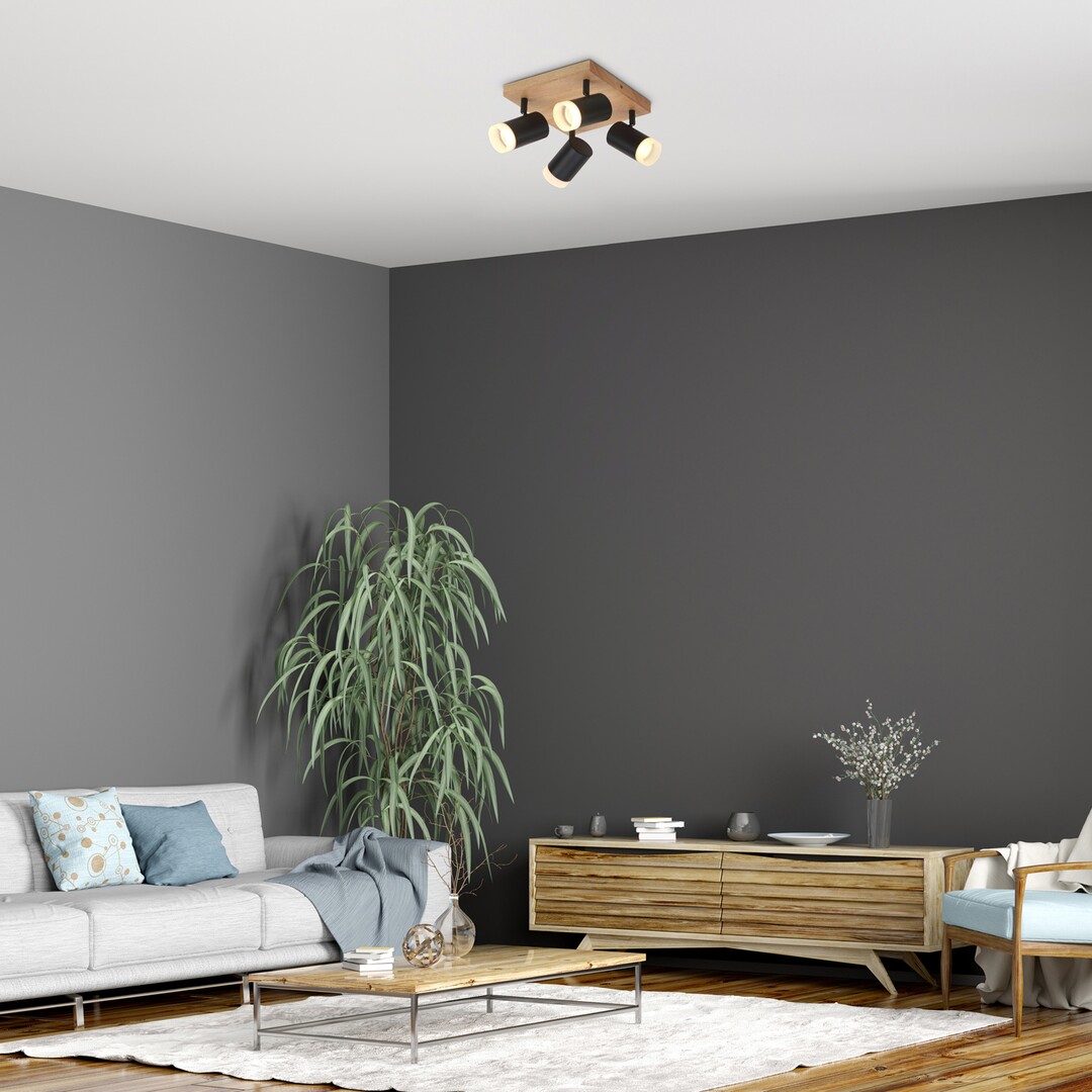 Plafoniera Rabalux Toras GU10 GU10 4X MAX 5W   lemn wood stil scandinav 230V, 50Hz IP20 73124 [6]