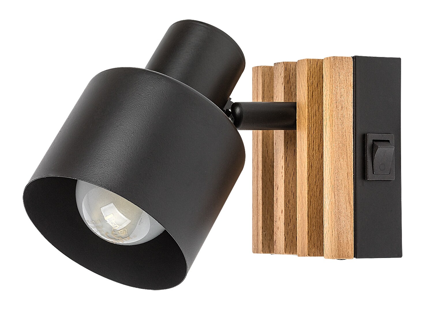 Aplica Rabalux Noxelle E14 E14 1X MAX 10W   metal/ lemn mat black wood stil scandinav 230V, 50Hz IP20 73420 [1]