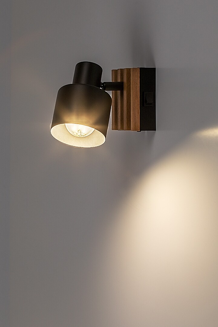 Aplica Rabalux Noxelle E14 E14 1X MAX 10W   metal/ lemn mat black wood stil scandinav 230V, 50Hz IP20 73420 [2]