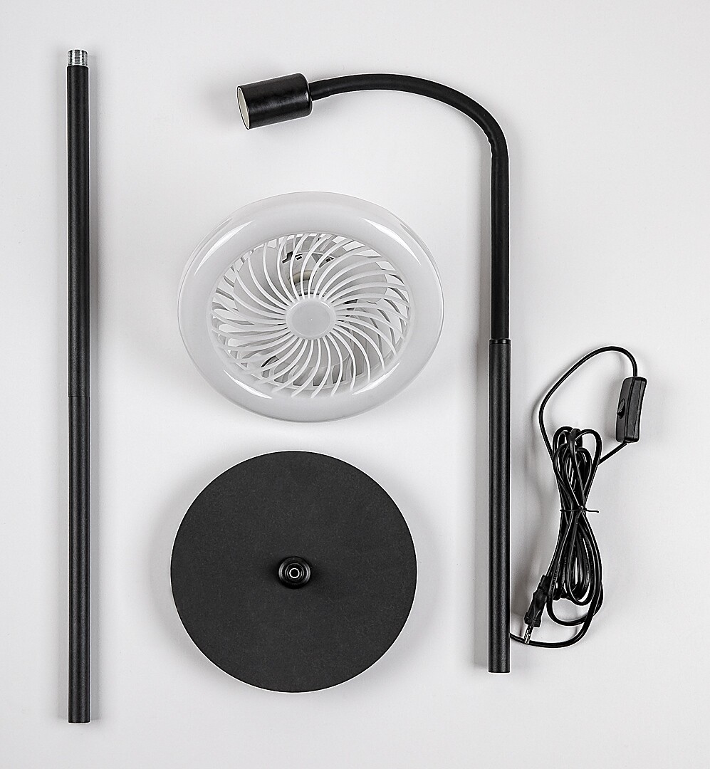 Lampadar cu ventilator Rabalux Venturo E27 E27 1x MAX 20W 1600lm 3000-6500 metal black stil tehnic 230V, 50Hz IP20 74031 [4]