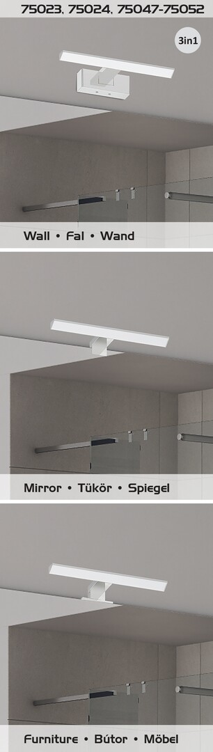 Aplica baie Rabalux Loric LED 6W 375lm 4000 plastic chrome stil modern 230V, 50Hz IP44 75023 [5]