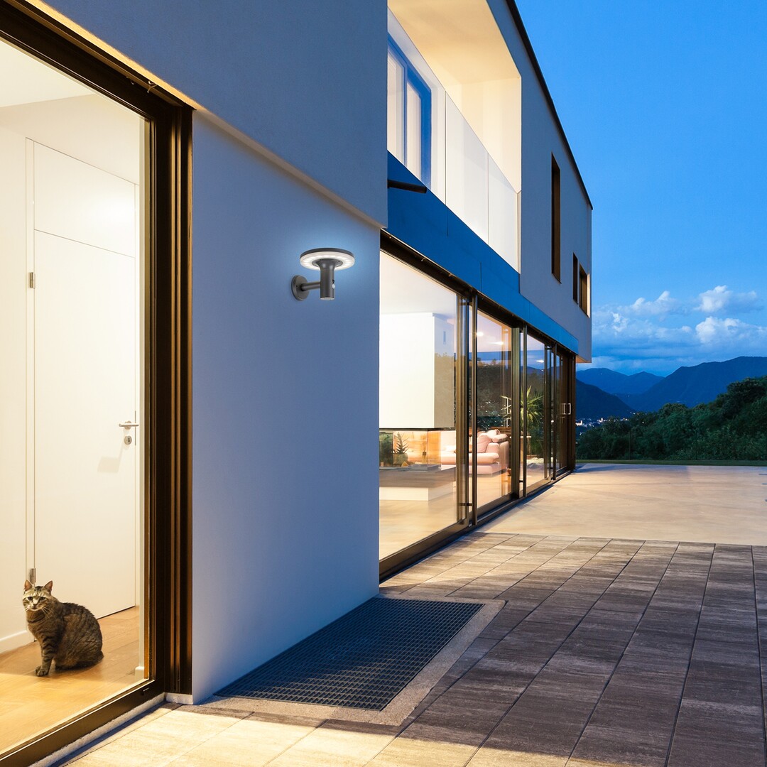 Aplica exterior solara Rabalux Alaska LED 10W 250lm 4000K oţel inoxidabil anthracite stil modern DC 3.7V IP44 77017 [6]