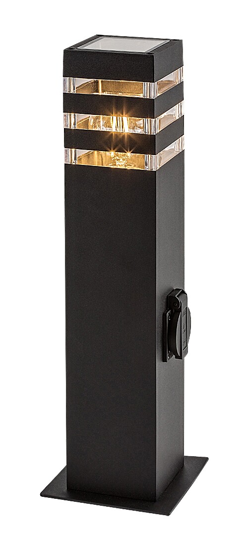 ILUMINAT - Stalp exterior cu priza Rabalux Ankara E27    aluminiu anthracite stil modern 230V, 50Hz IP44 77122