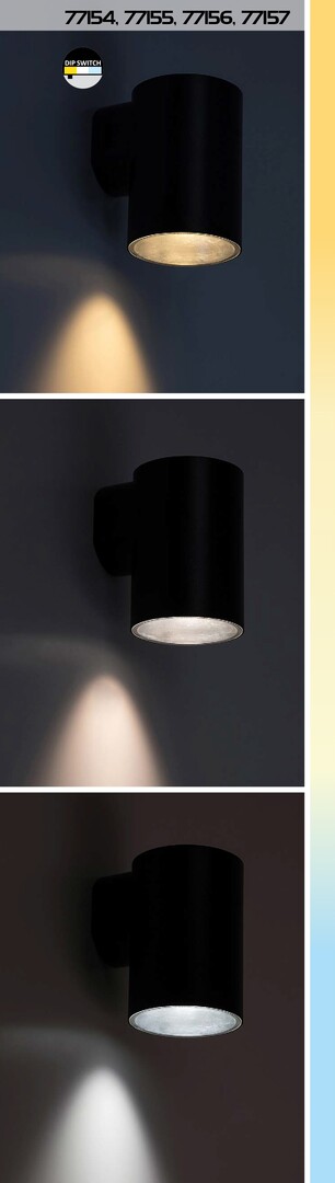 Aplice exterior Rabalux Urfa LED 18W 1800lm 2700K, 4000K, 6500K plastic black stil modern 230V, 50Hz IP65 77155 [7]