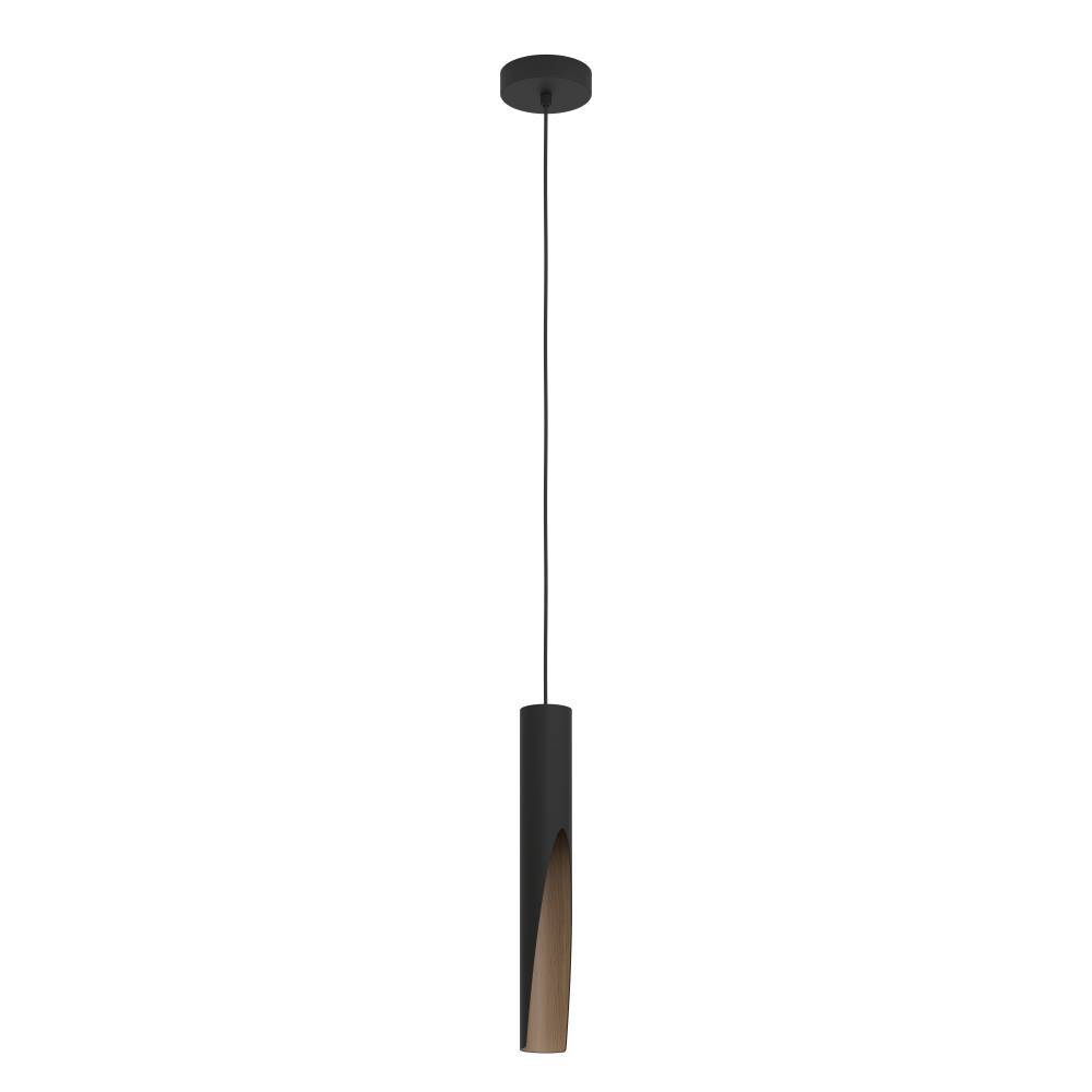 Pendul EGLO Barbotto 901732 GU10 1X4,5W 220-240V,50/60Hz H 1100mm x Ø60mm otel/lemn negru/maro  IP20