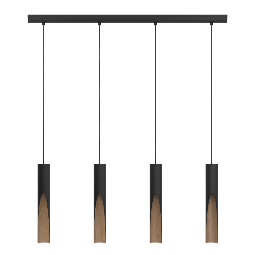 Moderne - Lustra EGLO Barbotto 901733 GU10 4X4,5W 220-240V,50/60Hz L 925mm x l 60mm x H 1100mm otel/lemn negru/maro  IP20