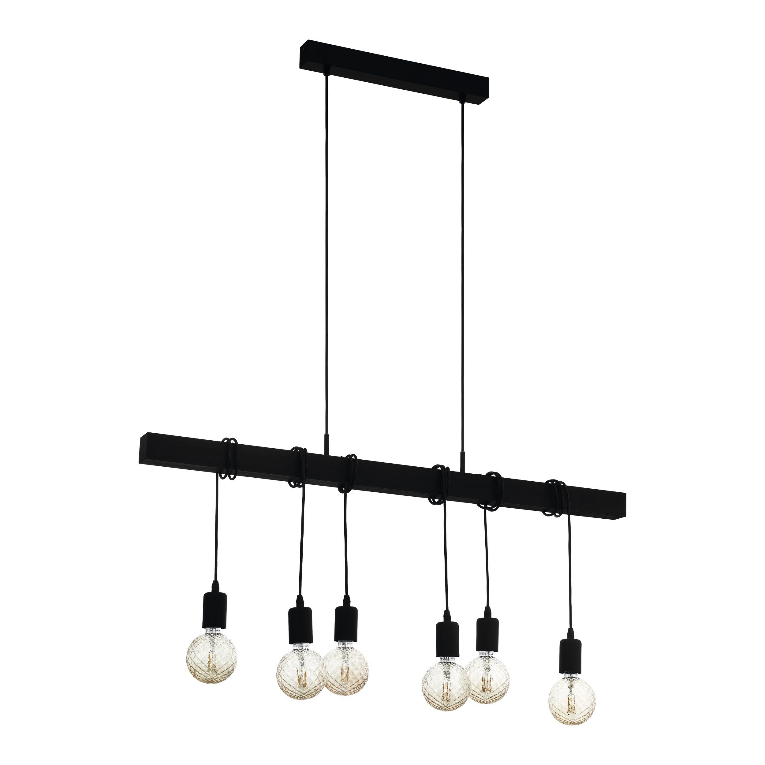 Lustre - Lustra EGLO Townshend 44062 E27 6X40W 220-240V,50/60Hz L 1000mm x l 100mm x H 1100mm otel negru lemn negru IP20