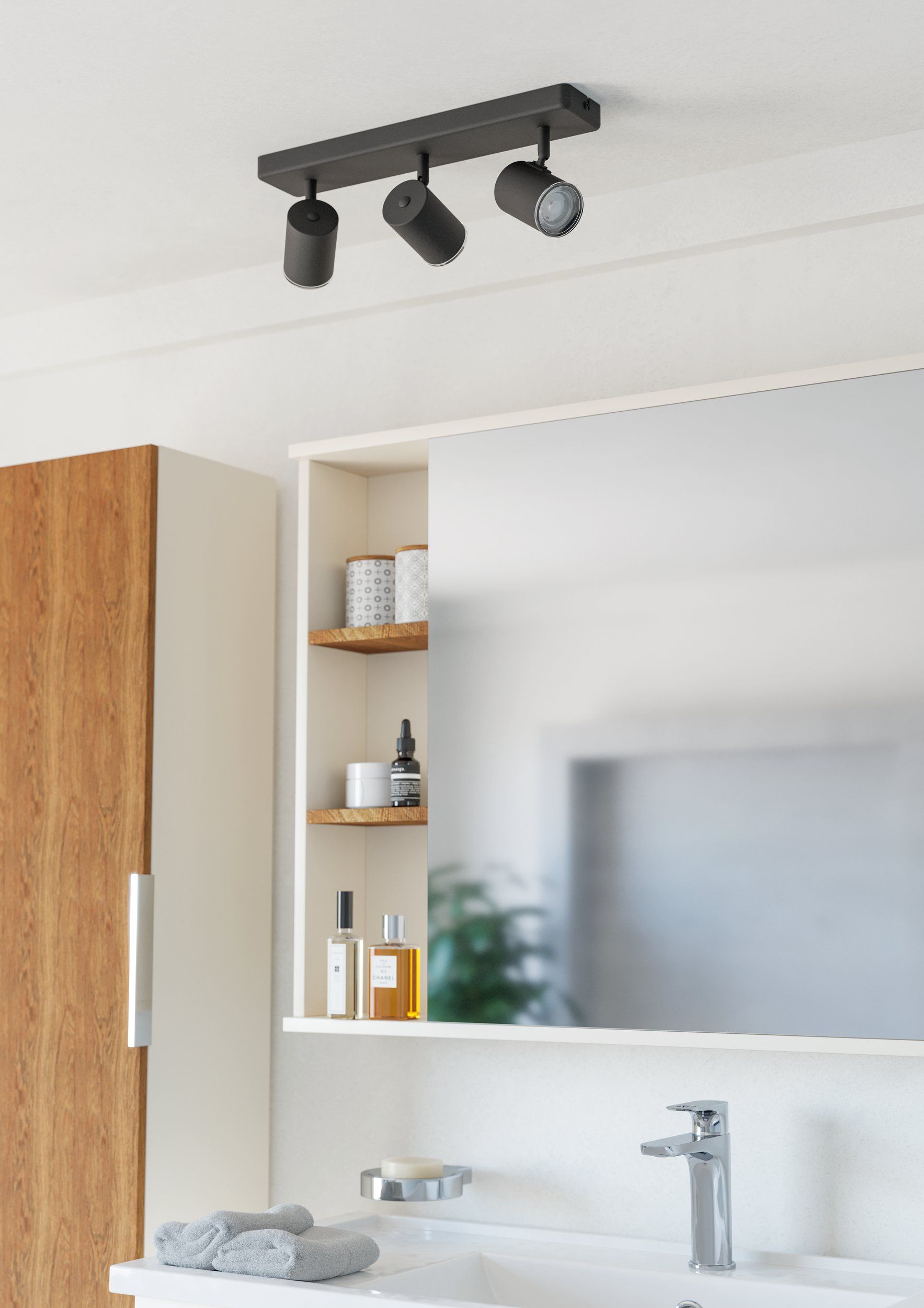 Aplica/Plafoniera EGLO Consuma 1 901966 GU10 3X5W 220-240V,50/60Hz L 400mm x l 80mm otel negru  IP44 [2]