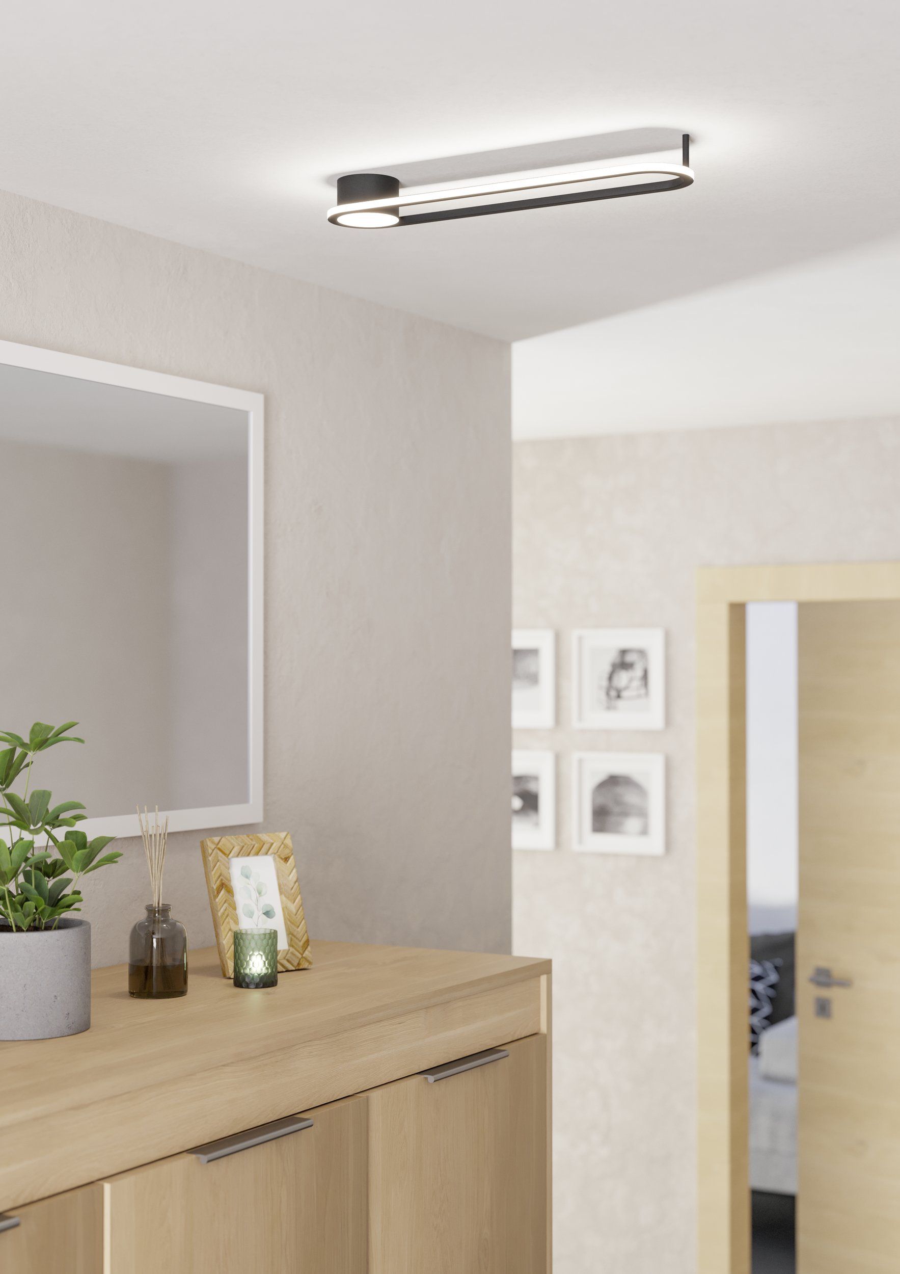 Plafoniera EGLO Collecorvino 902151 LED 24W 2700K, 4000K, 6500K 2400lm 220-240V,50/60Hz L 500mm x l 125mm x H 60mm aluminiu/otel negru plastic alb IP20 [7]