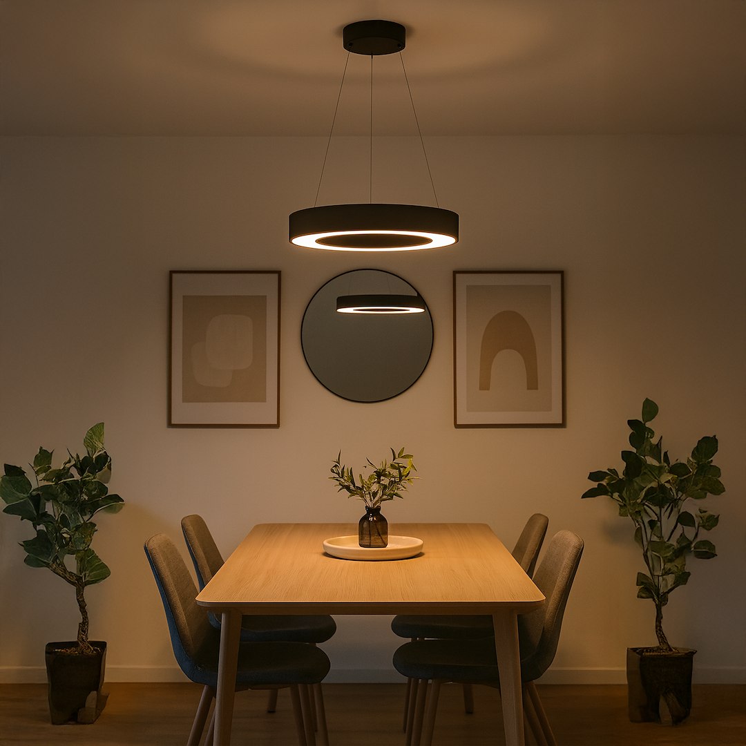 Pendul Milagro Union  40W "3000K:1760lm 
4000K:1956lm
6000K:1863lm" variabilă 3000K / 4000K / 6000K 230V/50Hz Black Metal & Plastic IP20 [1]